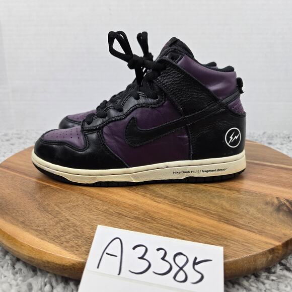 Nike Dunk High Fragment Beijing PS 2021 Black Wine Casual Daily Sneaker Kids 1y - Picture 1 of 15